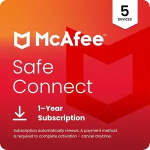 McAfee Safe Connect VPN - Hàng chính hãng 1 năm sử dụng cho 5 Thiết bị - McAfee Inc.